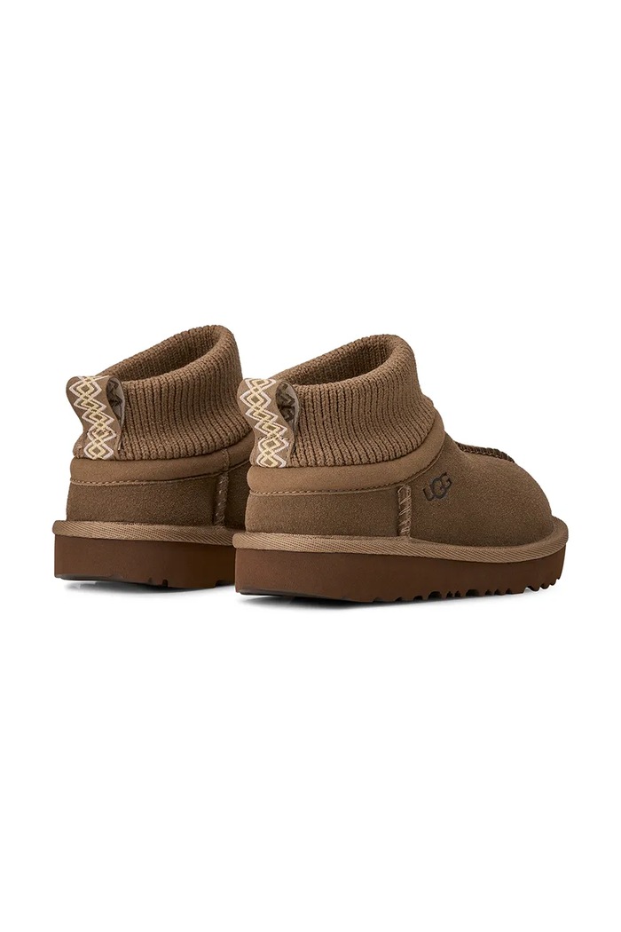 Dječaci UGG Zimske čizme za djecu od brušene kože CLASSIC ULTRA STRETCH CUFF 1157702T smeđa