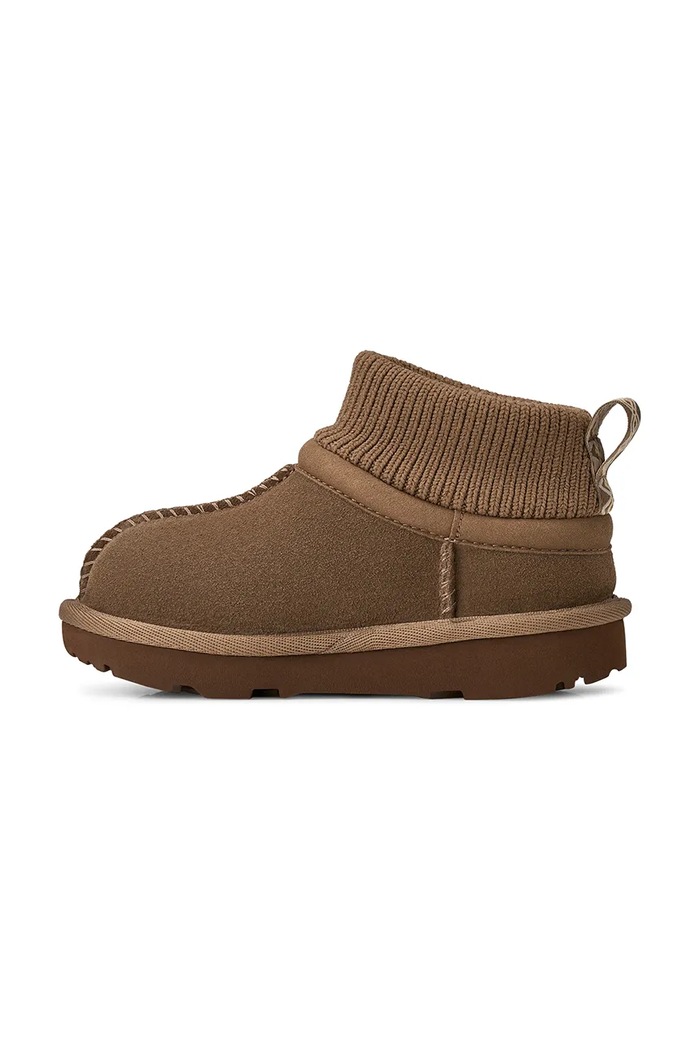 Zimske čizme za djecu od brušene kože CLASSIC ULTRA STRETCH CUFF UGG 1157702T smeđa