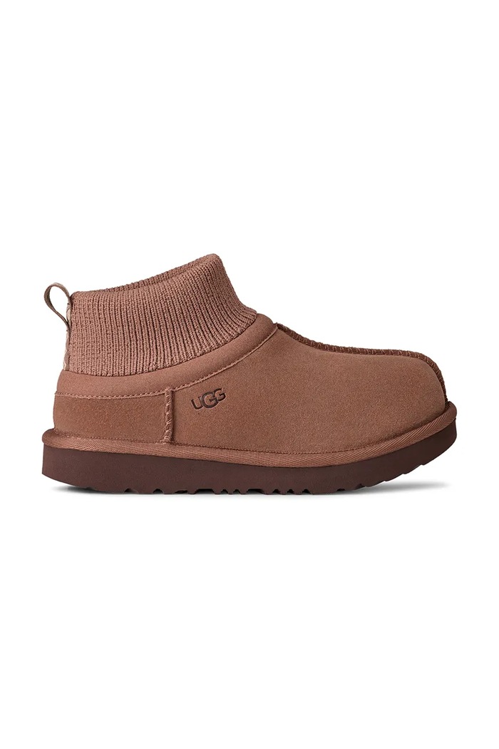 Детски велурени апрески UGG KIDS' CLASSIC ULTRA STRETCH CUFF с изолация кафяв 1157702K