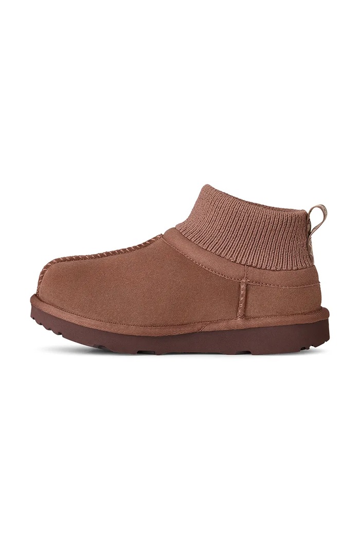 Детски велурени апрески UGG KIDS' CLASSIC ULTRA STRETCH CUFF кафяв 1157702K
