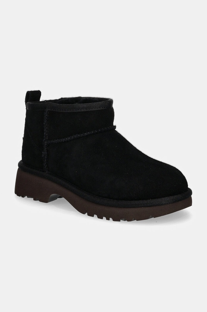 Detské semišové snehule UGG KIDS CLASSIC ULTRA MINI NEW HEIGHTS zateplené čierna 1157732K