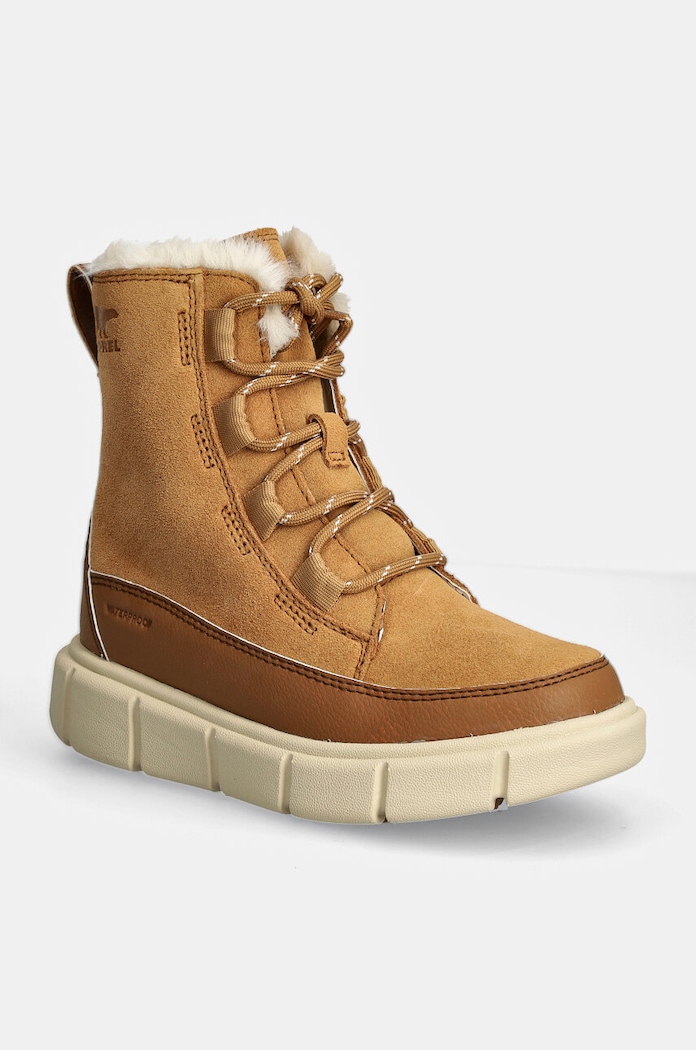 Sorel buty zimowe zamszowe dziecięce CHILDRENS SOREL EXPL imitacja skóry licowej brązowy 2088512