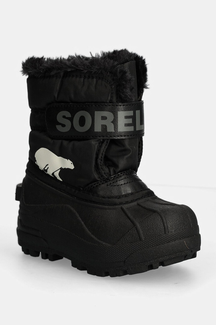 Sorel śniegowce dziecięce TODDLER SNOW COMMAND syntetyczny czarny 2114101
