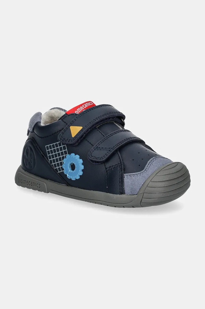 Dětské kožené sneakers boty Biomecanics nízký námořnická modř 241128