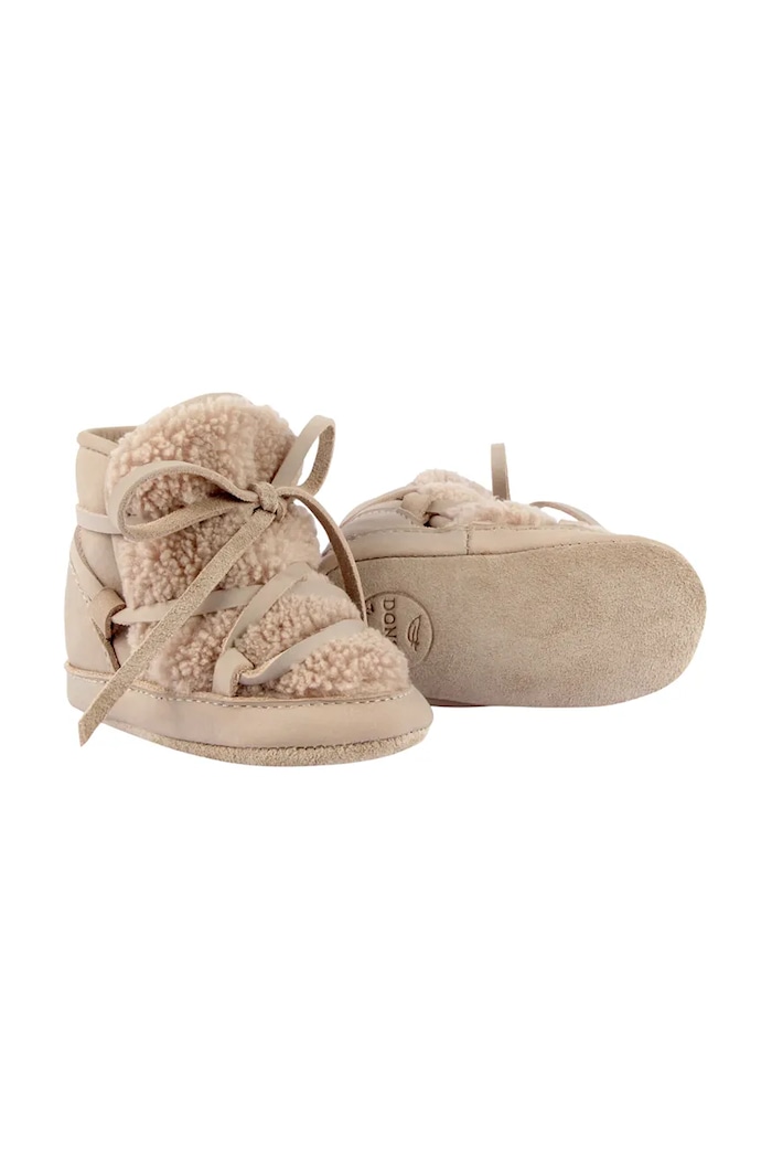 Бебешки обувки Donsje Cassi Booties гладка кожа бежов 1021900.
