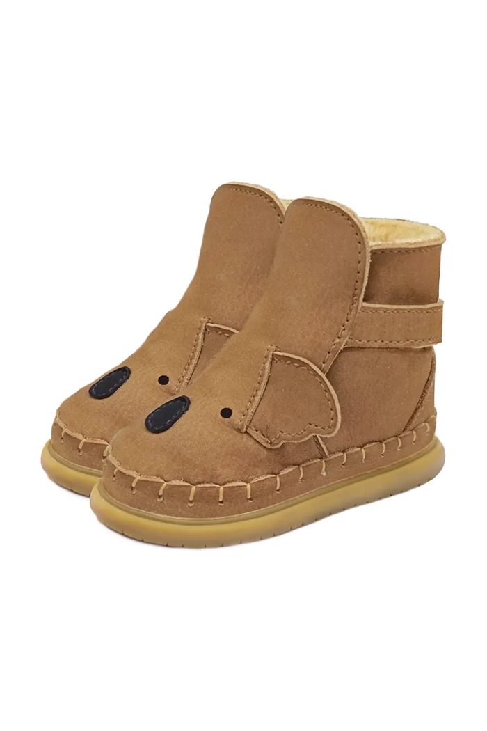 Detské zimné semišové topánky Donsje Dubu Classic Shoes Koala zateplené béžová 1500407.