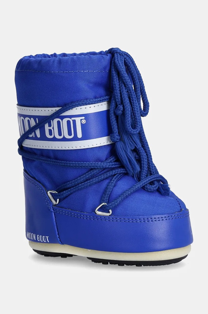 Dětské sněhule Moon Boot ICON MINI NYLON imitace kůže modrá 80D1400430