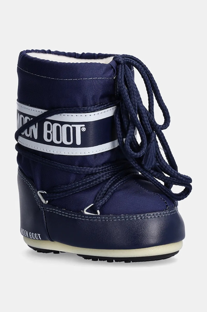 Moon Boot śniegowce dziecięce ICON MINI NYLON imitacja skóry licowej granatowy 80D1400430