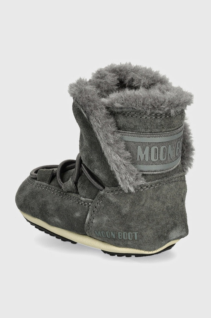 Dječaci Dječje cipele za snijeg od brušene kože Moon Boot CRIB SUEDE 80D3401030 siva