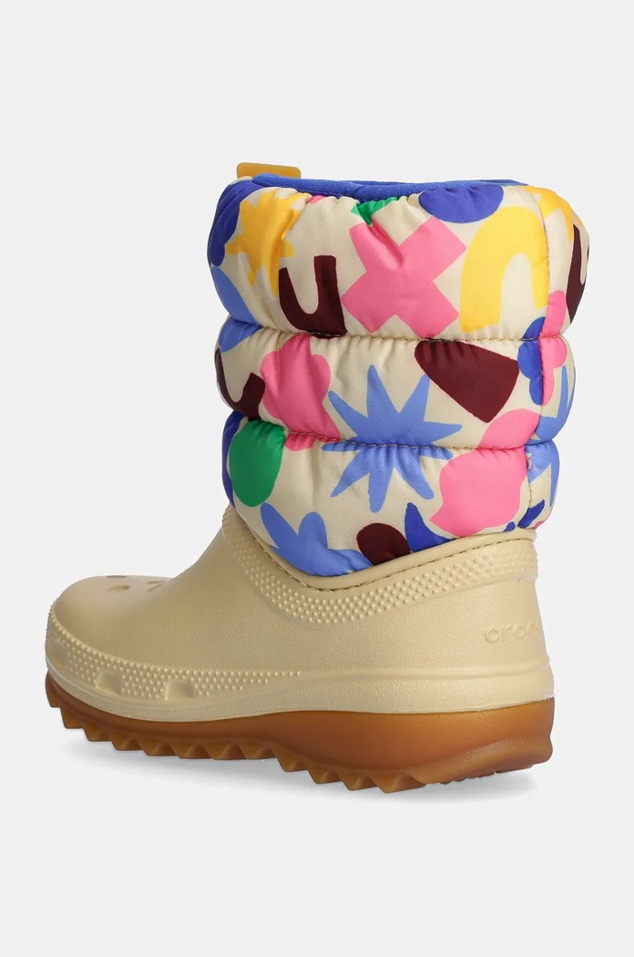 CHLAPEC Dětské sněhule Crocs CLASSIC NEO PUFF GEO SHAPES BOOT 210411.CLASSIC.NEO.PUFF béžová