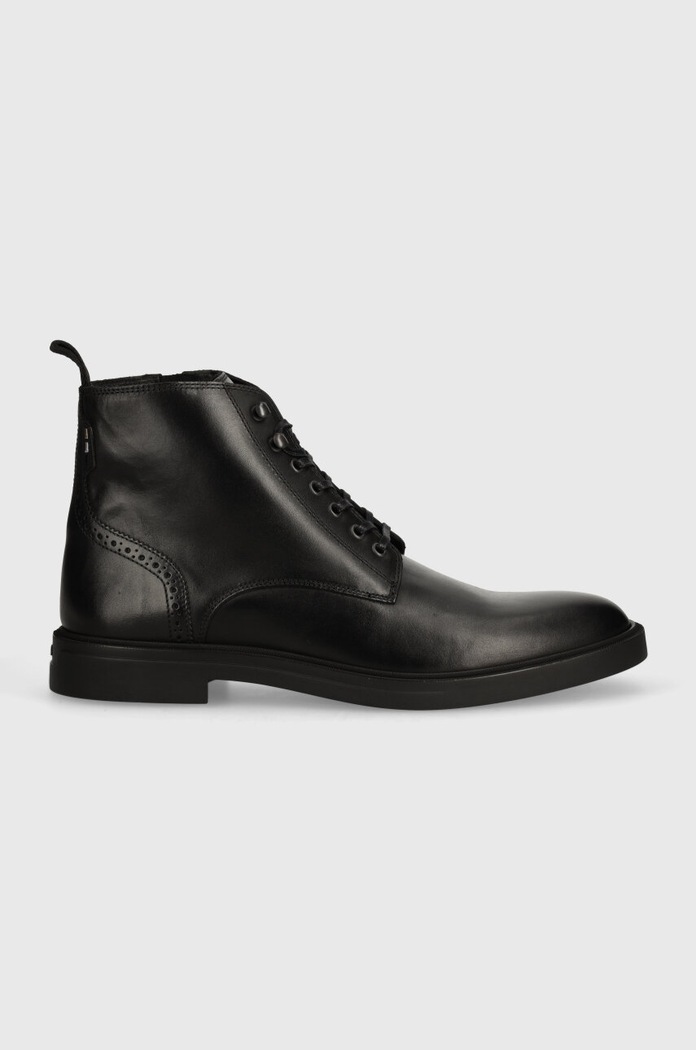 BOSS bőr bakancs Calev 50523023.001 fekete AW24