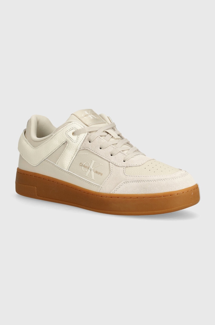 Calvin Klein Jeans sneakersy BASKET CUP LOW LACEUP LTH ML MTR syntetyczny beżowy YM0YM00994