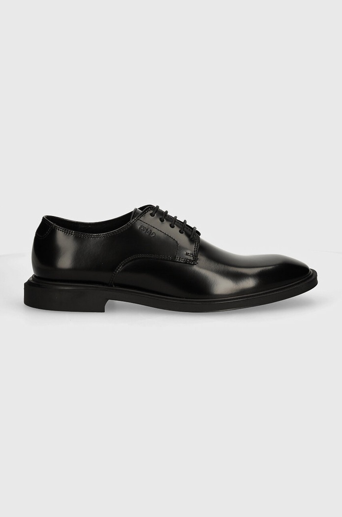 HUGO półbuty skórzane Gryff 50522984.001 czarny AW24