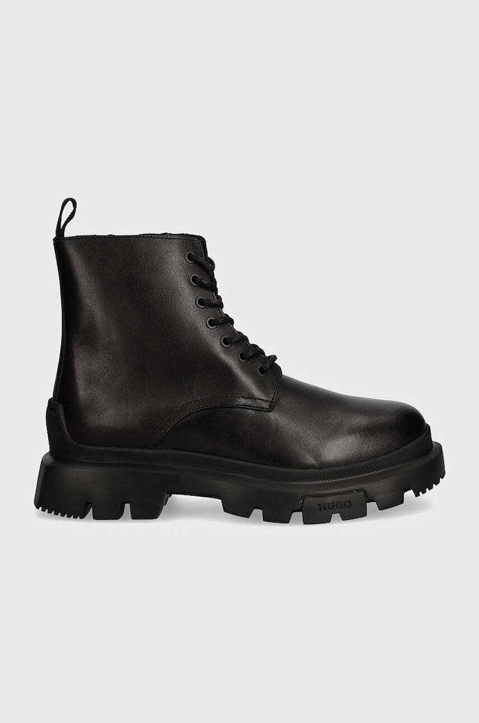 Kožené boty HUGO Fabyan 50522976.001 černá AW24