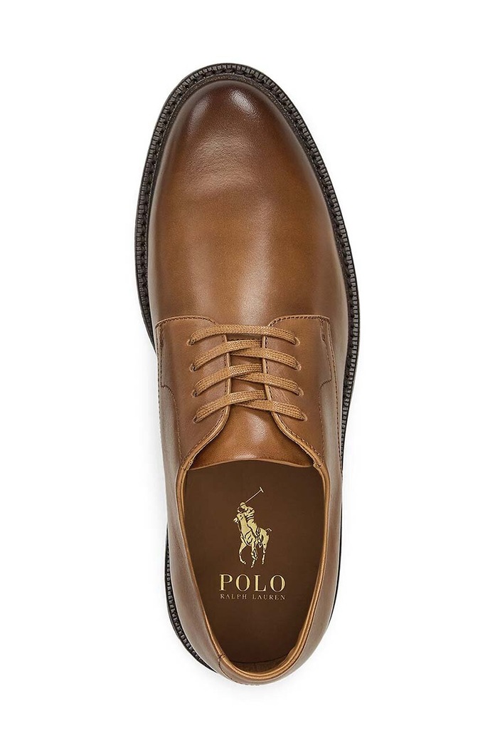 Δερμάτινα κλειστά παπούτσια Polo Ralph Lauren Asher Derby καφέ 803945279001.270