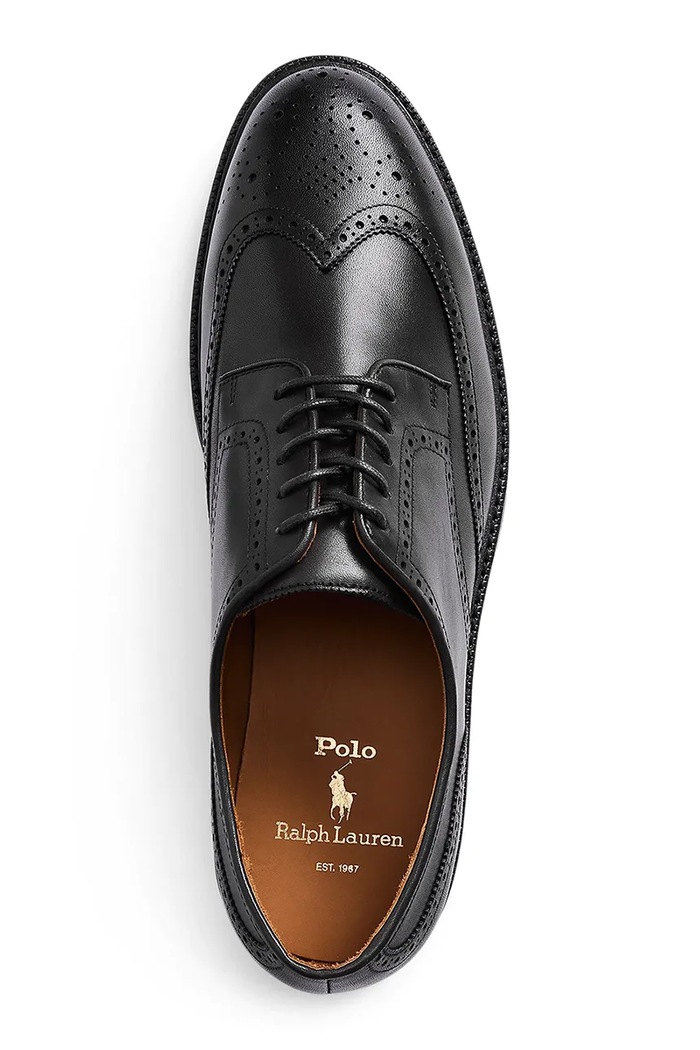 Încălțăminte Polo Ralph Lauren pantofi de piele Asher Wgtip 803955640002.001 negru