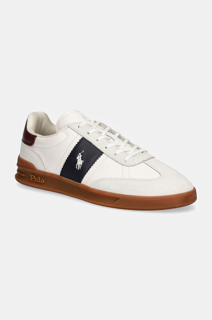 Kožené tenisky Polo Ralph Lauren Hrt Aera Pp usňová koža biela 809954902001.100