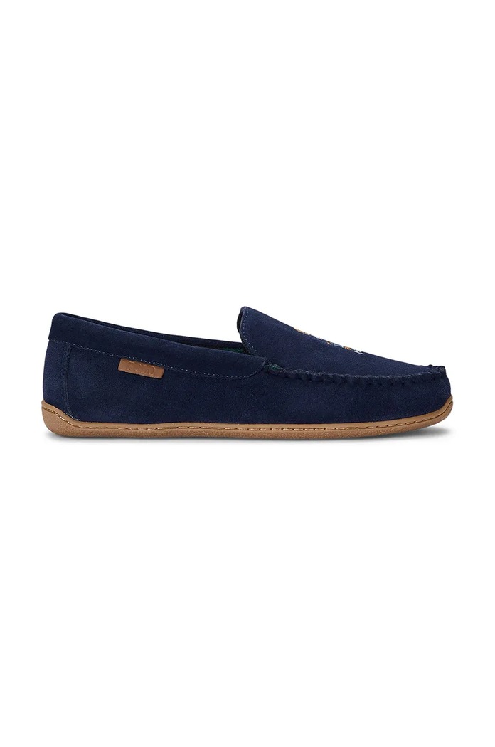 Papuče od brušene kože Polo Ralph Lauren Brenan Bear brušena koža mornarsko plava 843955398001.410