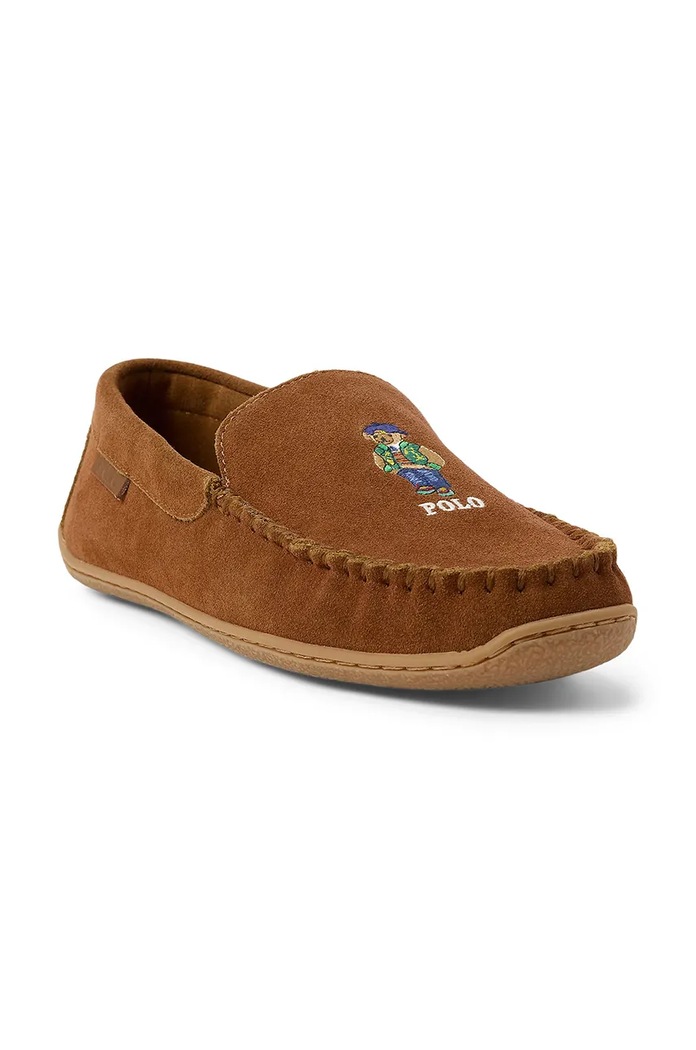 Polo Ralph Lauren kapcie zamszowe Brenan Bear 843955398002.250 brązowy NC24