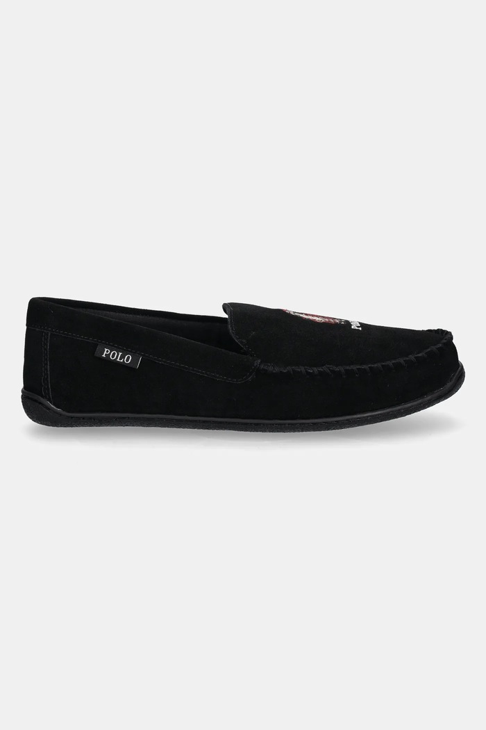 Polo Ralph Lauren kapcie zamszowe Brenan Bear 843955398003.001 czarny AW24