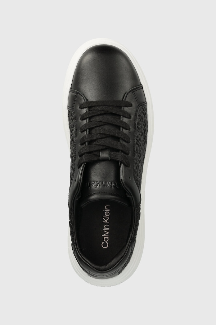 Calvin Klein sneakersy skórzane HM0HM01498 czarny HM0HM01498