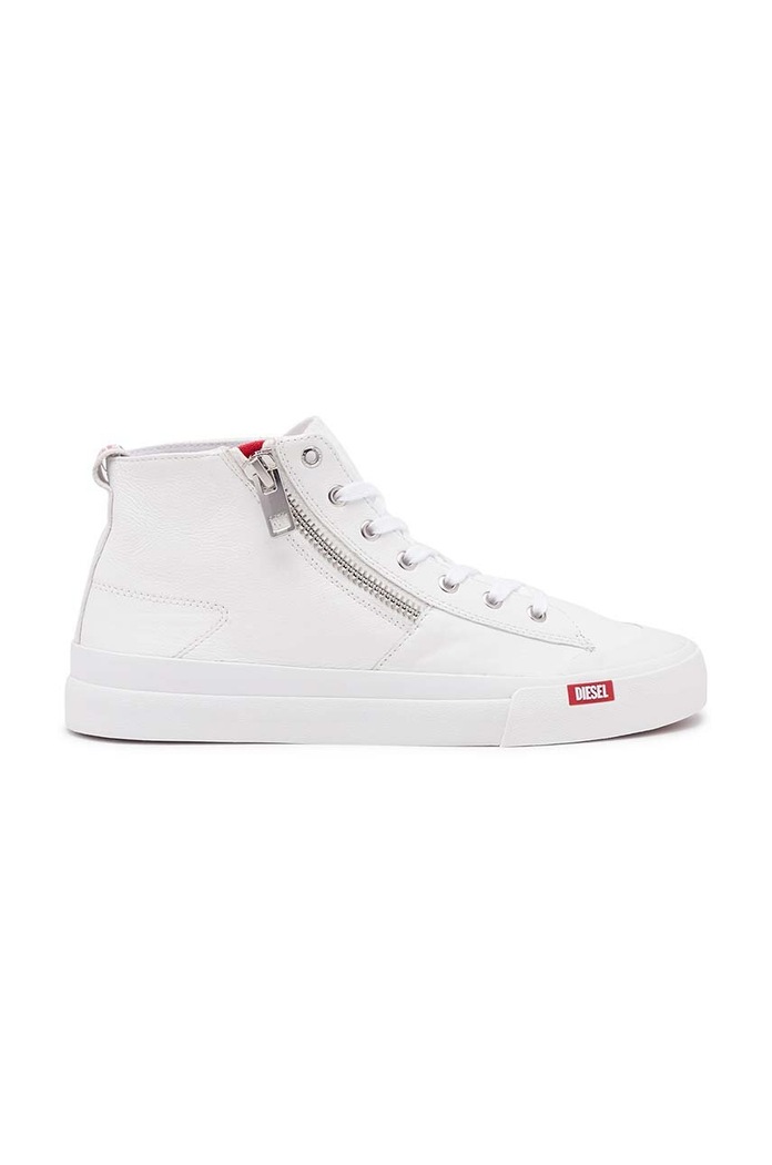 Δερμάτινα sneakers Diesel S-Athos Zip υψηλό λευκό Y03267.P1732.T1003