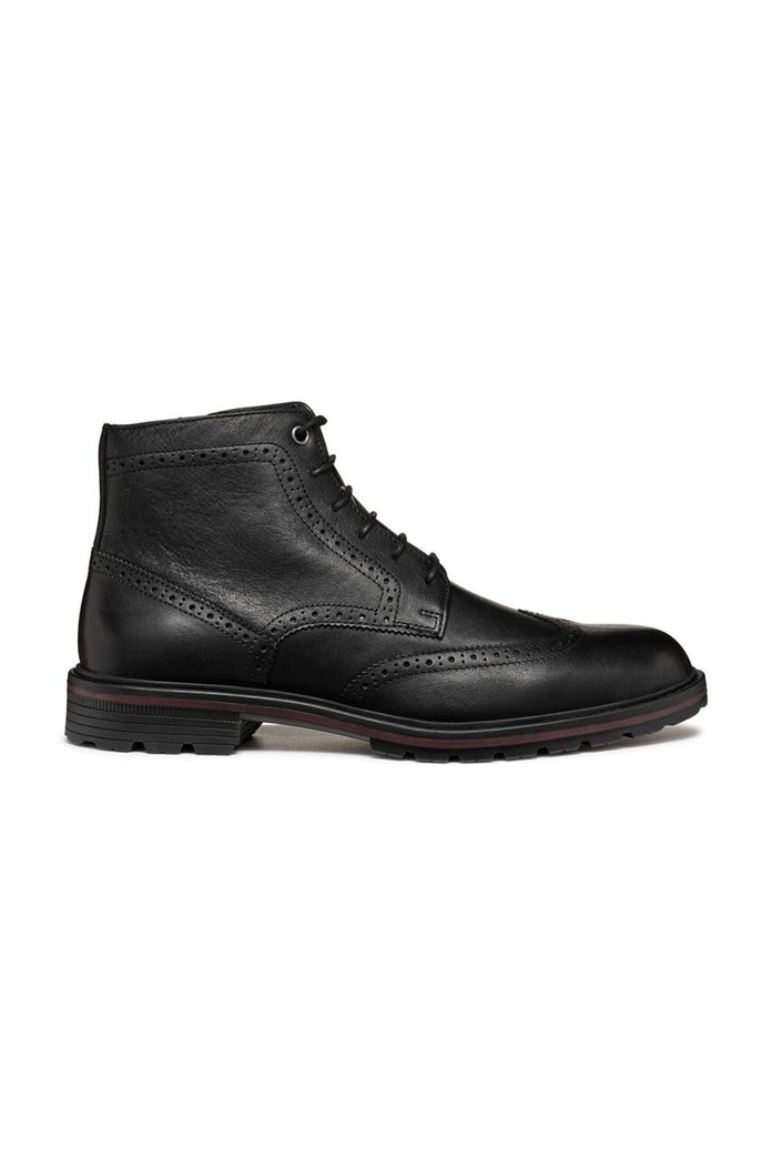 Geox ghete de piele U WALK PLEASURE C cu snur negru U46HAB.00064.C9999