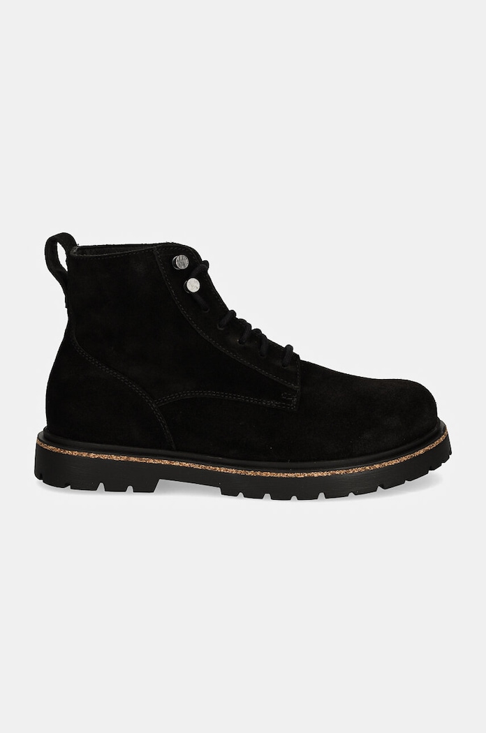 Birkenstock pantofi bărbați din piele întoarsă 1028911 negru AW24