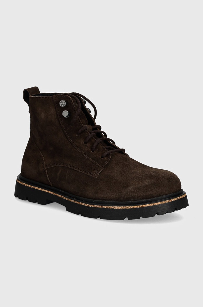 Birkenstock buty zamszowe Highwood Lace Mid skóra zamszowa brązowy 1028931