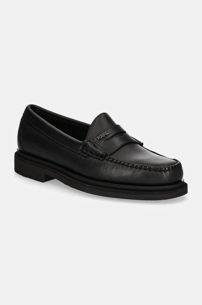 Karl Lagerfeld Mokasyny skórzane STEP czarny KL12530S.000