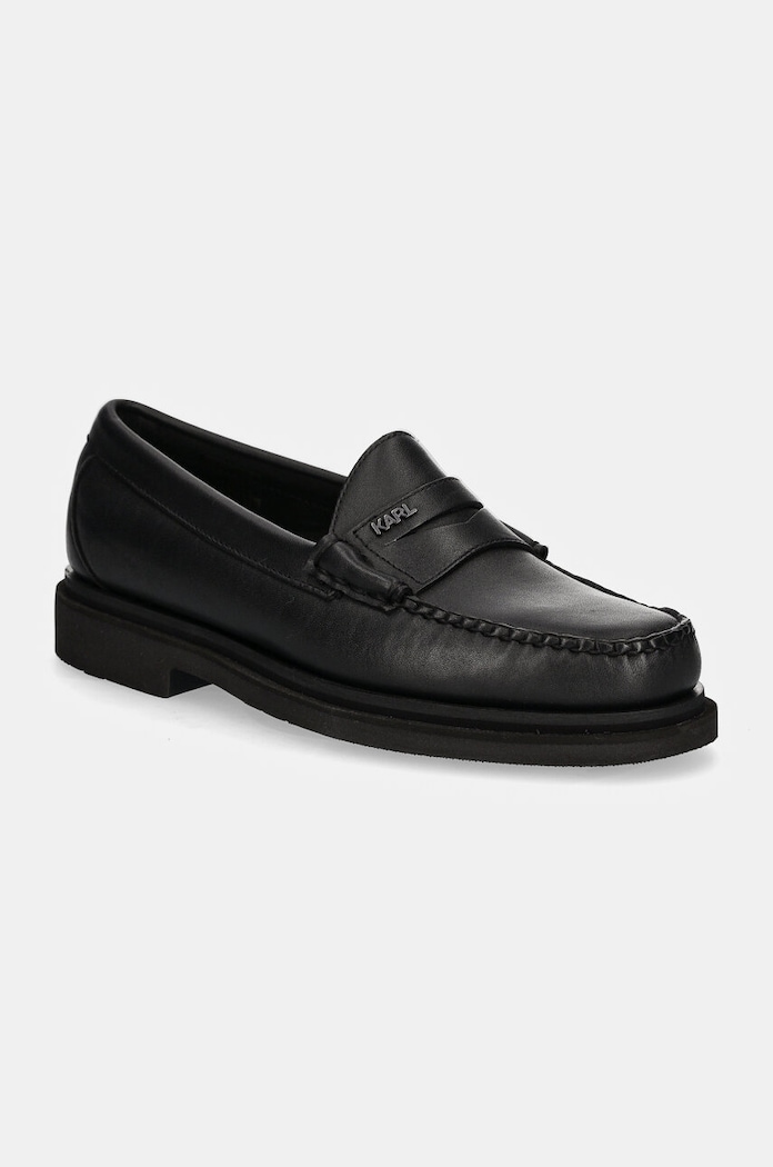 Karl Lagerfeld Mokasyny skórzane STEP czarny KL12530S.000