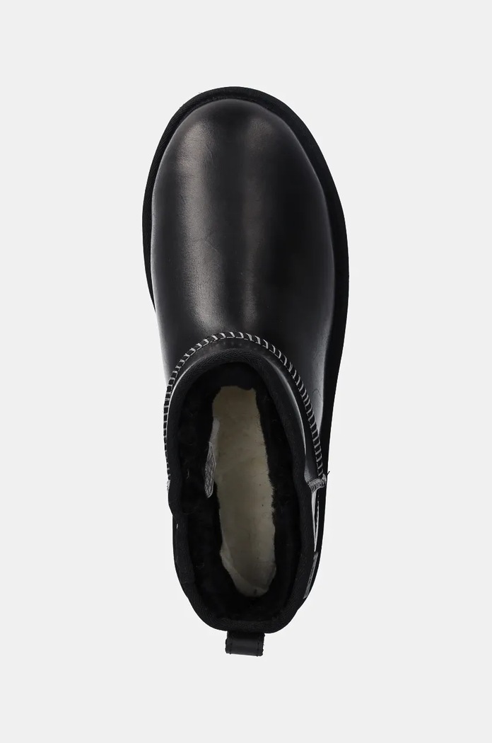 Δερμάτινες Μπότες UGG Classic Ultra Mini Lthr Regen μαύρο 1158191.BLK