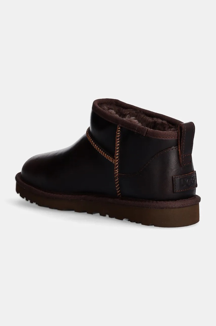 Obuv Kožené snehule UGG Classic Ultra Mini Lthr Regen 1158191.IWD hnedá