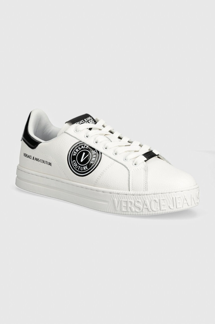 Versace Jeans Couture sneakers in pelle Court 88 finta pelle fiore bianco 77YA3SK1.ZP332.L02