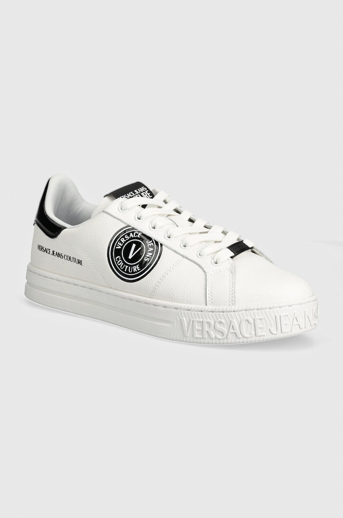 Versace Jeans Couture sneakers in pelle Court 88 finta pelle fiore bianco 77YA3SK1.ZP332.L02