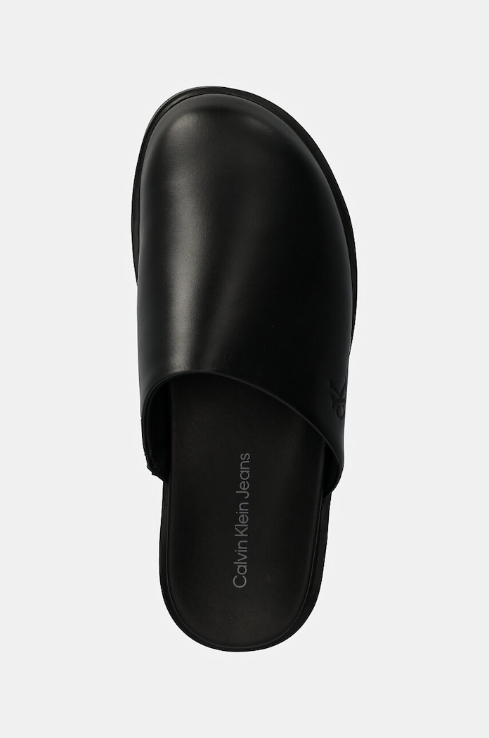 Calvin Klein Jeans klapki skórzane HOME CLOG LTH czarny YM0YM01181