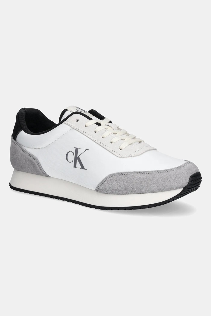 Tenisky Calvin Klein Jeans RETRO RUNNER ICONIC SNK semišová koža sivá YM0YM01119