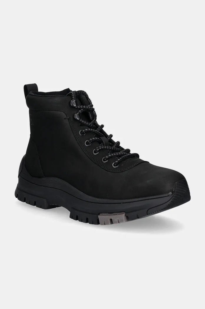 Kožené členkové topánky Calvin Klein Jeans HYBRID WP BOOT LACEUP REBELLIOUS nezateplené čierna YM0YM01077