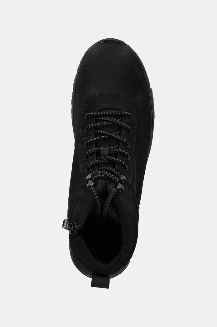 Kožené členkové topánky Calvin Klein Jeans HYBRID WP BOOT LACEUP REBELLIOUS čierna YM0YM01077