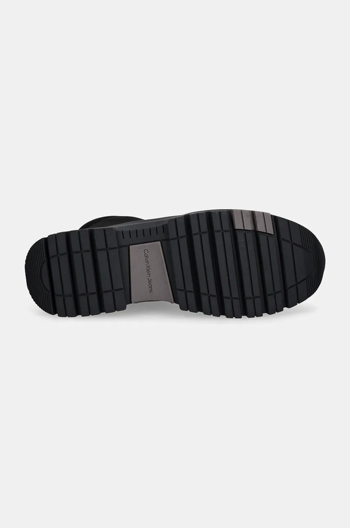 Kožené členkové topánky Calvin Klein Jeans HYBRID WP BOOT LACEUP REBELLIOUS YM0YM01077 čierna