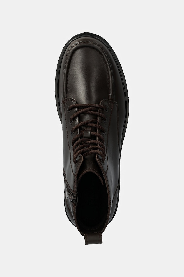 Kožená obuv Calvin Klein Jeans EVA BOOT MID LACEUP UNFORM DRESS hnedá YM0YM01073