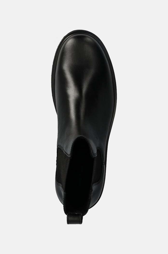 Kožená obuv Calvin Klein Jeans EVA BOOT MID CHELSEA UNIFORM DR čierna YM0YM01072