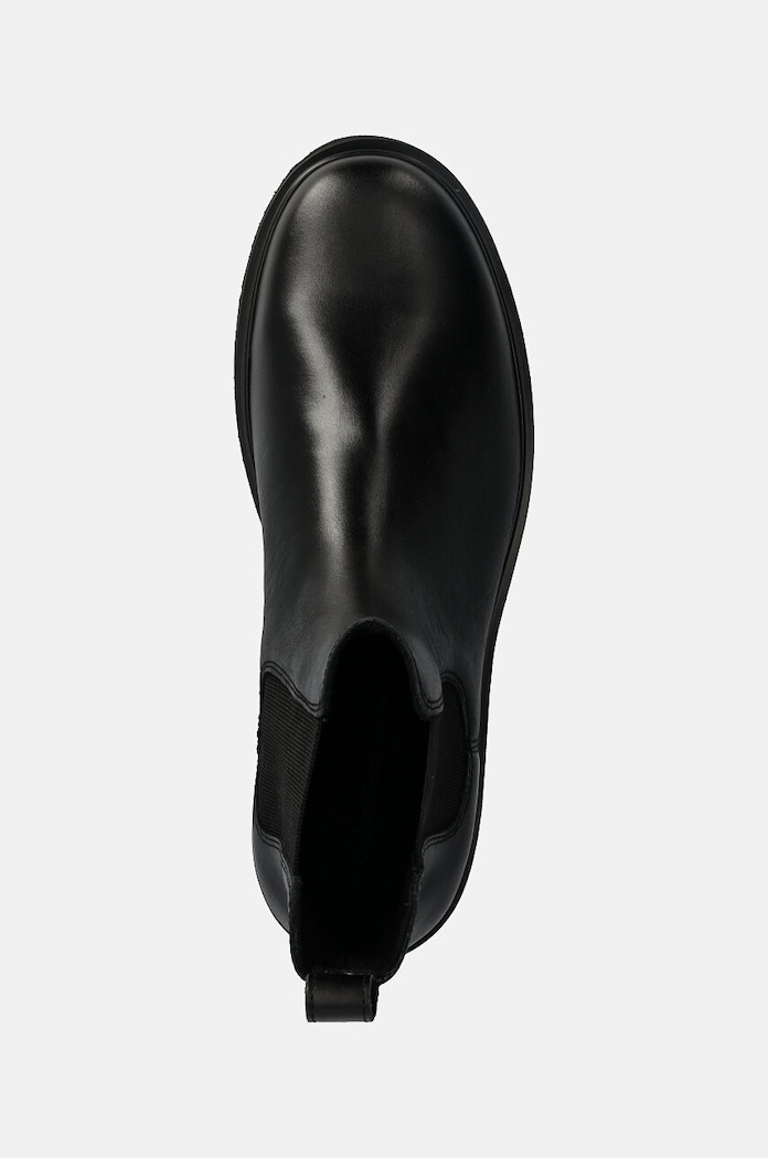 Kožená obuv Calvin Klein Jeans EVA BOOT MID CHELSEA UNIFORM DR čierna YM0YM01072