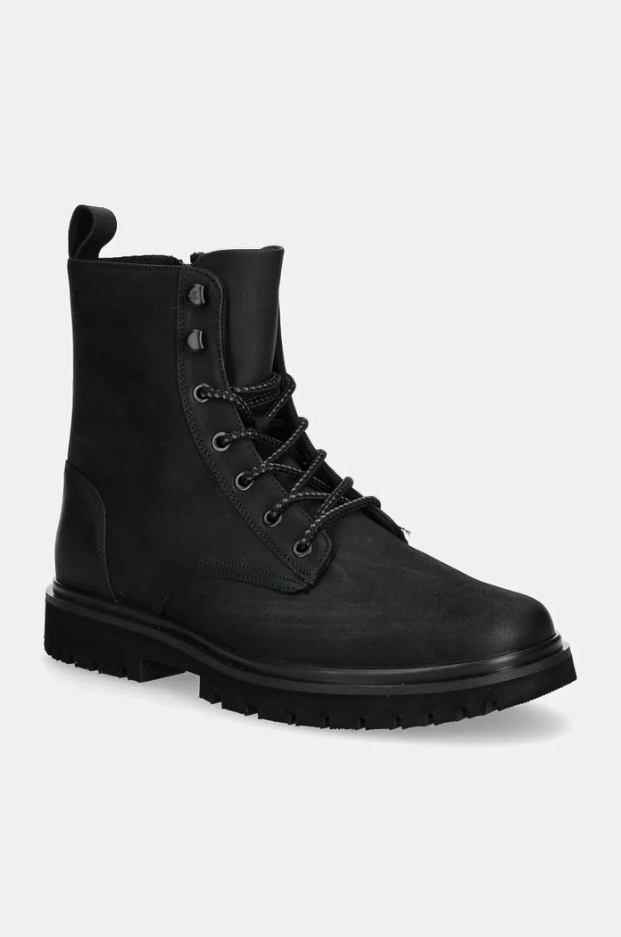 Cipele Calvin Klein Jeans EVA BOOT MID LACEUP REBELLIOUS casual crna YM0YM01071