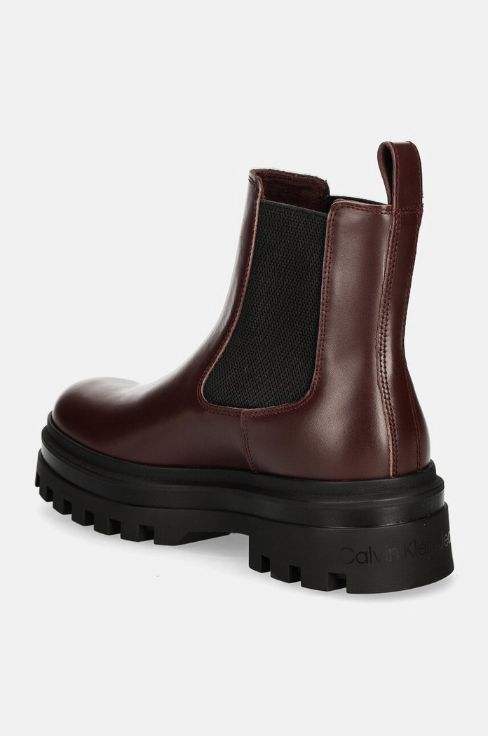 Obuv Kožené topánky chelsea Calvin Klein Jeans LUGGED CHELSEA BOOT LTH YM0YM01069 burgundské