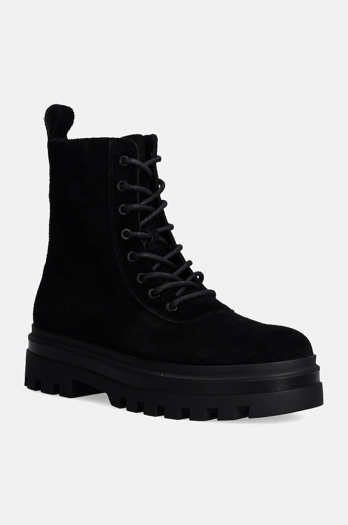 Piščančki iz semiša Calvin Klein Jeans LUGGED LACE ZIP BOOT OXF HR SU Casual črna YM0YM01068
