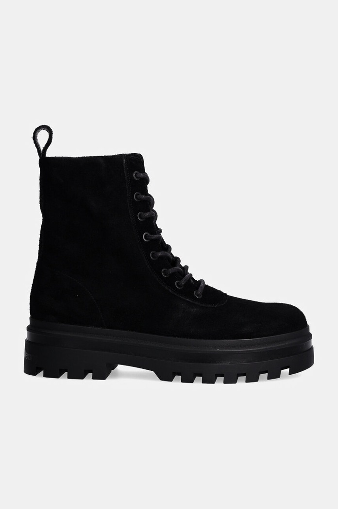 Piščančki iz semiša Calvin Klein Jeans LUGGED LACE ZIP BOOT OXF HR SU YM0YM01068 črna NC24