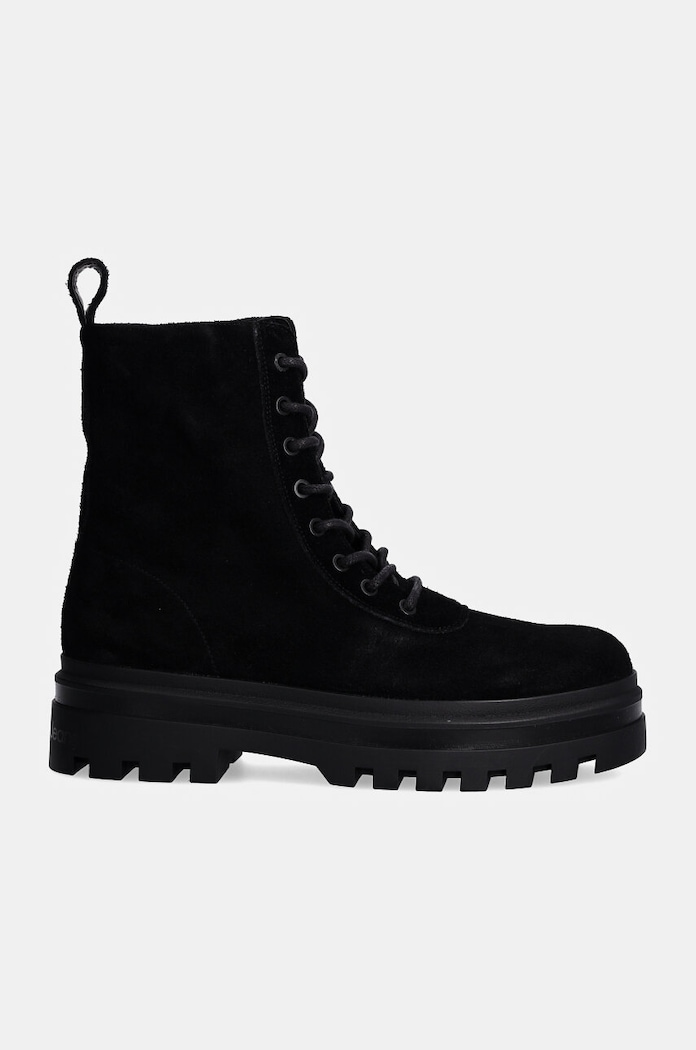 Piščančki iz semiša Calvin Klein Jeans LUGGED LACE ZIP BOOT OXF HR SU YM0YM01068 črna NC24