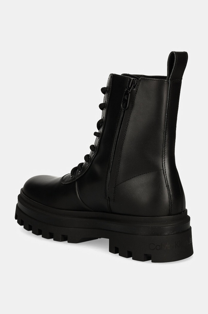 Obuv Kožené členkové topánky Calvin Klein Jeans LUGGED LACE ZIP BOOT OXF LTH YM0YM01066 čierna