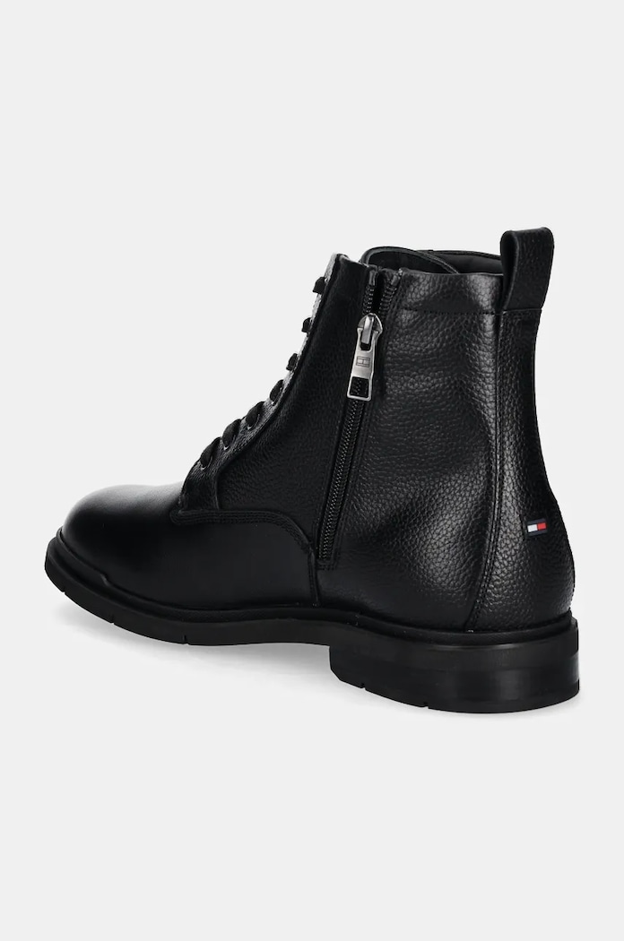 Boty Kožené boty Tommy Hilfiger FLEX HILFIGER WARM CHECK LTH Z B FM0FM05101 černá